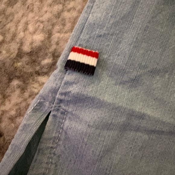 U.S. Polo Assn Sleeveless Keyhole Back Crop Top Chambray Blue Size S NWT - Picture 5 of 5